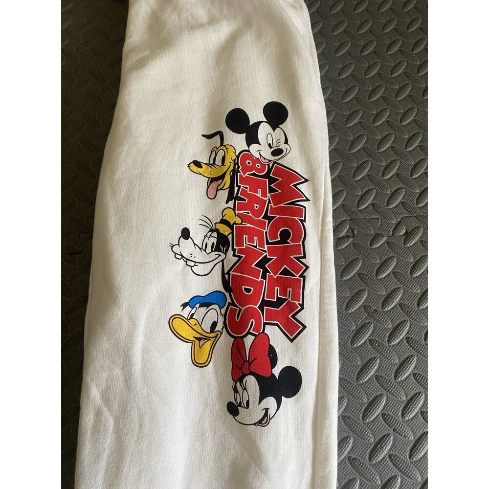 Mickey Mouse Sweatpants Large 15-17 Womens White